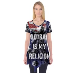 Football Is My Religion Short Sleeve Tunic  by Valentinaart