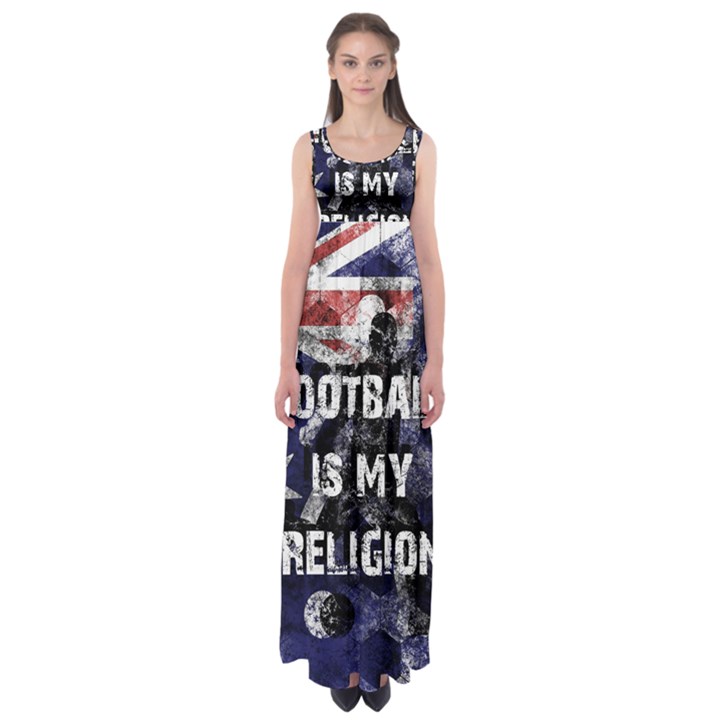 Football is my religion Empire Waist Maxi Dress