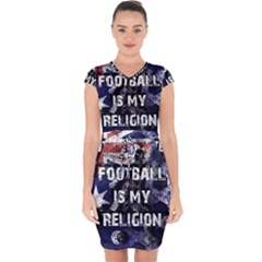 Football Is My Religion Capsleeve Drawstring Dress  by Valentinaart