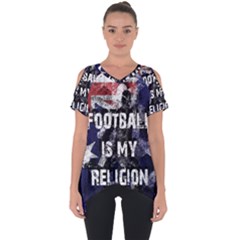 Football Is My Religion Cut Out Side Drop Tee by Valentinaart