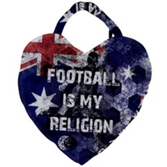 Football Is My Religion Giant Heart Shaped Tote by Valentinaart