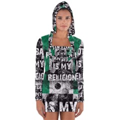 Football Is My Religion Long Sleeve Hooded T-shirt by Valentinaart