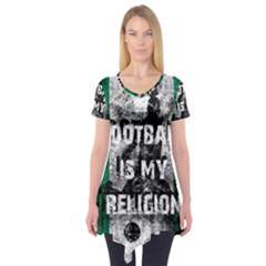 Football Is My Religion Short Sleeve Tunic  by Valentinaart