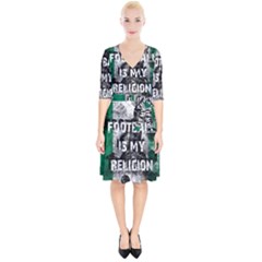 Football Is My Religion Wrap Up Cocktail Dress by Valentinaart