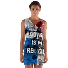 Football Is My Religion Wrap Front Bodycon Dress by Valentinaart