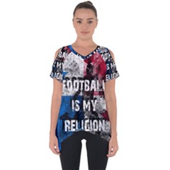 Football Is My Religion Cut Out Side Drop Tee by Valentinaart