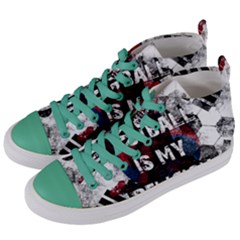 Football Is My Religion Women s Mid-top Canvas Sneakers by Valentinaart