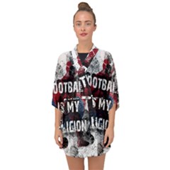 Football Is My Religion Half Sleeve Chiffon Kimono by Valentinaart