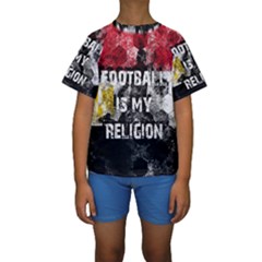 Football Is My Religion Kids  Short Sleeve Swimwear by Valentinaart