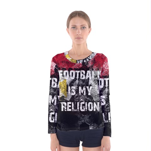 Football Is My Religion Women s Long Sleeve Tee by Valentinaart