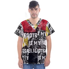 Football Is My Religion Men s V-neck Scrub Top