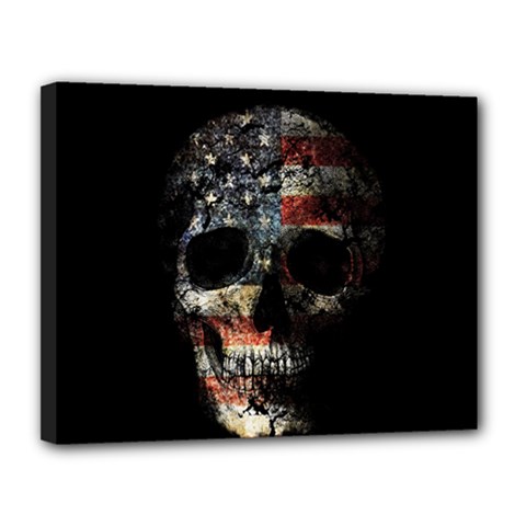 Skull Canvas 14  X 11  by Valentinaart