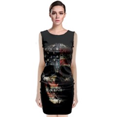 Skull Classic Sleeveless Midi Dress by Valentinaart