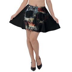 Skull Velvet Skater Skirt