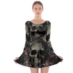 Skull Long Sleeve Skater Dress