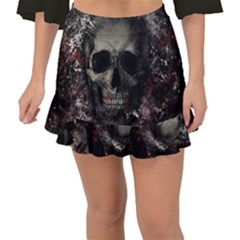 Skull Fishtail Mini Chiffon Skirt by Valentinaart