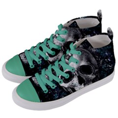 Skull Women s Mid-top Canvas Sneakers by Valentinaart