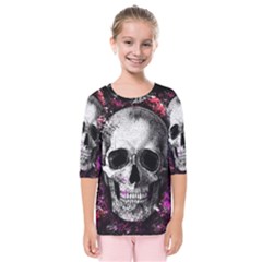 Skull Kids  Quarter Sleeve Raglan Tee