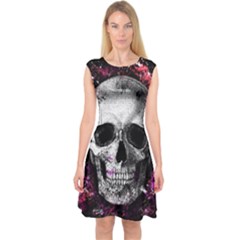 Skull Capsleeve Midi Dress