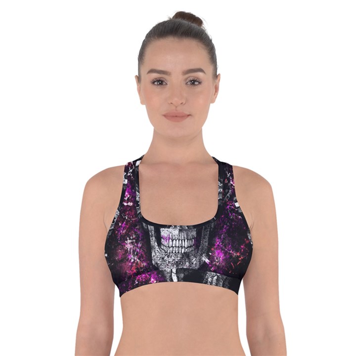 Skull Cross Back Sports Bra