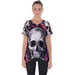 Skull Cut Out Side Drop Tee