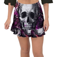 Skull Fishtail Mini Chiffon Skirt by Valentinaart