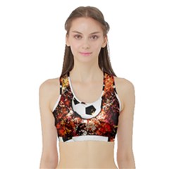 Football  Sports Bra With Border by Valentinaart