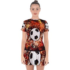 Football  Drop Hem Mini Chiffon Dress