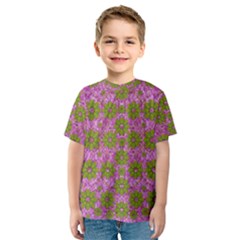 Paradise Flowers In Bohemic Floral Style Kids  Sport Mesh Tee