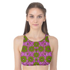 Paradise Flowers In Bohemic Floral Style Tank Bikini Top by pepitasart