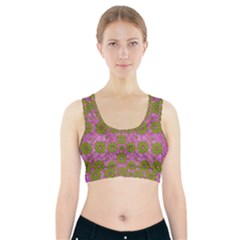 Paradise Flowers In Bohemic Floral Style Sports Bra With Pocket by pepitasart