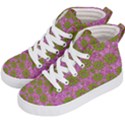 Paradise Flowers In Bohemic Floral Style Kid s Hi-Top Skate Sneakers View2