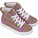 Paradise Flowers In Bohemic Floral Style Kid s Hi-Top Skate Sneakers View3