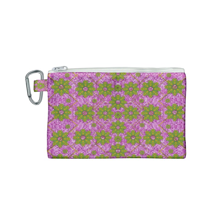 Paradise Flowers In Bohemic Floral Style Canvas Cosmetic Bag (Small)