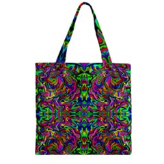 Colorful-15 Zipper Grocery Tote Bag by ArtworkByPatrick