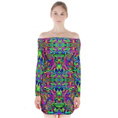 Colorful-15 Long Sleeve Off Shoulder Dress by ArtworkByPatrick