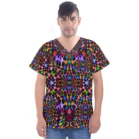 Colorful-16 Men s V-neck Scrub Top by ArtworkByPatrick