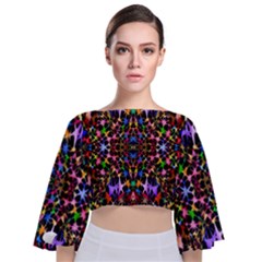 Colorful-16 Tie Back Butterfly Sleeve Chiffon Top