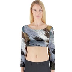 Jobo Beach Isabela Puerto Rico  Long Sleeve Crop Top by StarvingArtisan