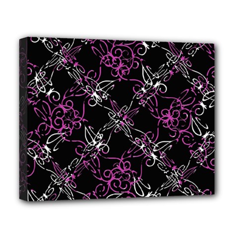 Dark Intersecting Lace Pattern Deluxe Canvas 20  X 16   by dflcprints