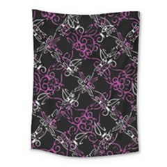 Dark Intersecting Lace Pattern Medium Tapestry by dflcprints