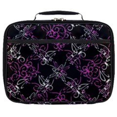 Dark Intersecting Lace Pattern Full Print Lunch Bag