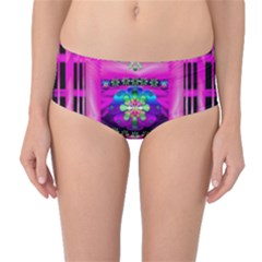 Flower Cartoon In A Cave Pop Art Mid-waist Bikini Bottoms by pepitasart