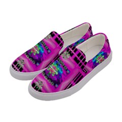 Flower Cartoon In A Cave Pop Art Women s Canvas Slip Ons by pepitasart