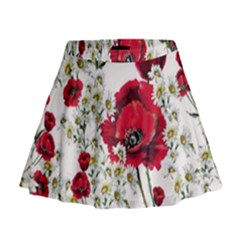 Poppy And Daisy Print Mini Flare Skirt by CasaDiModa