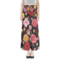 Colored Roses Full Length Maxi Skirt