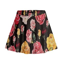 Colored Roses Mini Flare Skirt by CasaDiModa