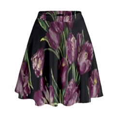 Tulip Flower Print High Waist Skirt by CasaDiModa