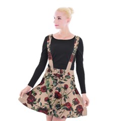 Red Roses Suspender Skater Skirt by CasaDiModa