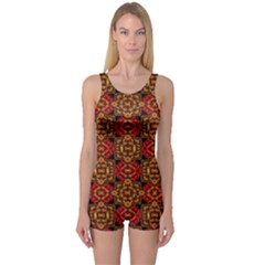 Colorful Ornate Pattern Design One Piece Boyleg Swimsuit by dflcprints